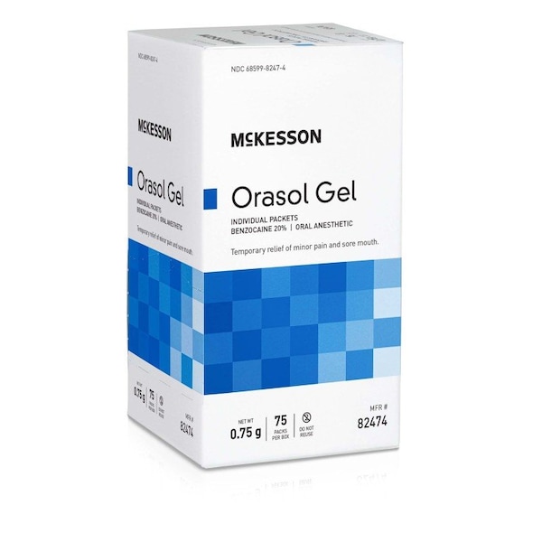 Mckesson Benzocaine Oral Pain Relief Gel, 0.9gm, 75PK 82474 - main
